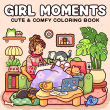 Cozy Atmosphere Relaxing Coloring Book for Adults and Teens Bold Easy-to-follow Patterns and Girl Moments